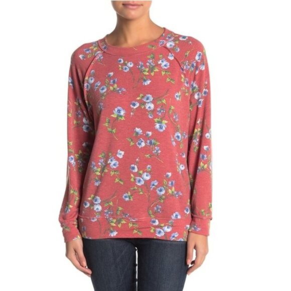 Caslon Floral Long Sleeve Cozy Sweatshirt - Picture 1 of 2